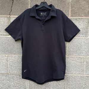 BYLT Drop Cut Polo Shirt Navy Blue Mens Large Premium Basics LUX Short Sleeve
